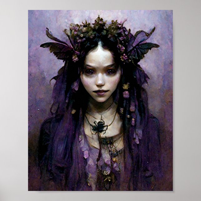 Dark Elf Goth Gothic Fantasy Art Poster (Vorne)