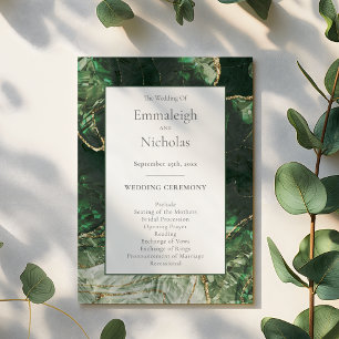 Dark Emerald Green Gemstone Programmes de mariage