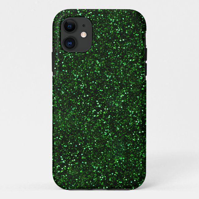 Dark Emerald Green Glitzer Case-Mate iPhone Hülle (Rückseite)