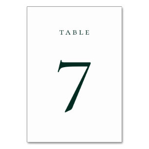 Dark Emerald Green Tischnummer Card