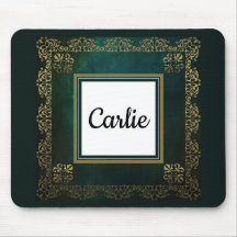 Dark Emerald Green Vintag Mousepad