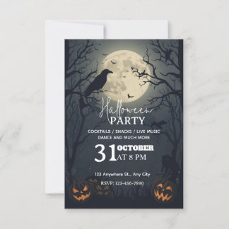 Dark Enchanted Halloween-Party Einladung bearbeitb
