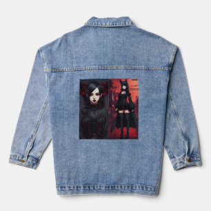 "Dark Enchantress: Goth Anime Reign" Jeansjacke