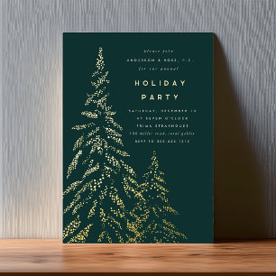 Dark Evergreen Business oder Corporate Holiday Par Folieneinladung