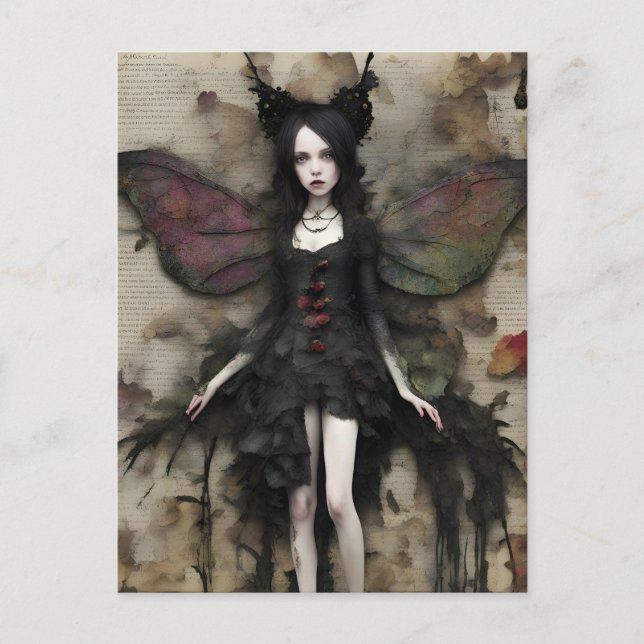 Dark Fairy Collage Postkarte (Vorderseite)
