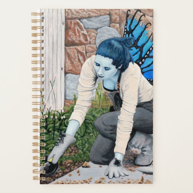 Dark Fairy Garden Gardener Fantasy Art Planer (Vorderseite)