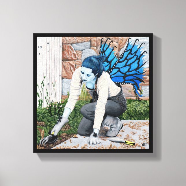 Dark Fairy Gardener Fantasy Art Canvas Print Leinwanddruck (Vorderseite)
