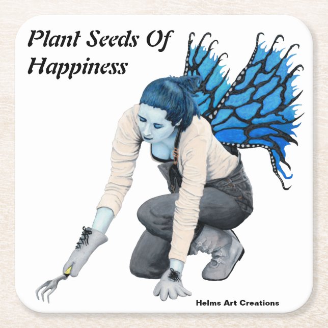 Dark Fairy Gardener Fantasy Art Paper Untersetzer (Vorderseite)