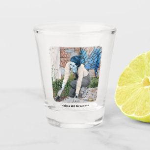 Dark Fairy Gardener Fantasy Art Shot Glass Schnapsglas