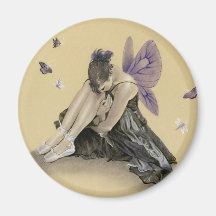 Dark Fairy Lila Wings Magnet