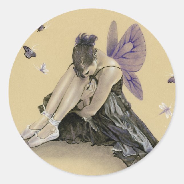 Dark Fairy Lila Wings Sticker (Vorderseite)