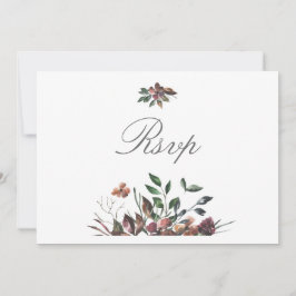 Dark Fall Florals Wedding Party Rsvp Card Einladung