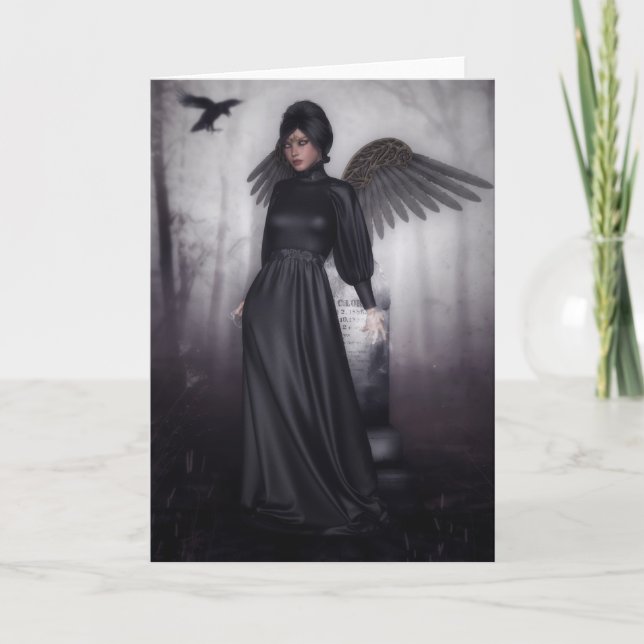 Dark Fallen Angel Halloween Grußkarte Karte (Vorderseite)