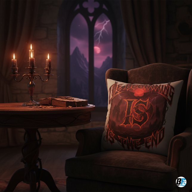 Dark Fantasy Dragon "The Beginning is the End"  Kissen (Von Creator hochgeladen)