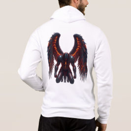Dark Fantasy Fallen Angel Hoodie with Fiery Wings 
