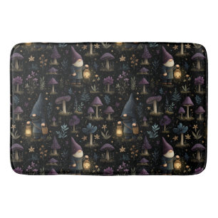 Dark Fantasy Gnome und Mushroom Pattern Badematte