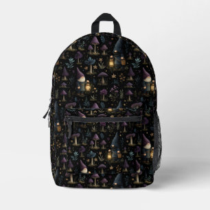 Dark Fantasy Gnome und Mushroom Pattern Bedruckter Rucksack