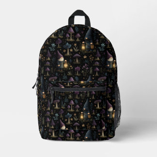 Dark Fantasy Gnome und Mushroom Pattern Bedruckter Rucksack