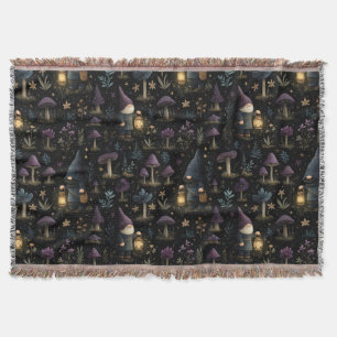 Dark Fantasy Gnome und Mushroom Pattern Decke