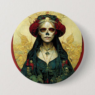 Dark Fantasy Gothic Skull Frau Button