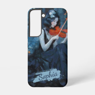 Dark Fantasy Gothic Violinist in Moonlit Garden Samsung Galaxy Hülle