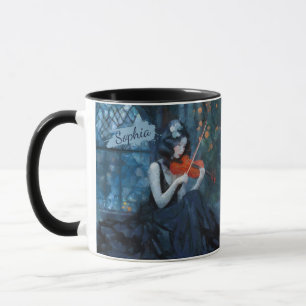 Dark Fantasy Gothic Violinist in Moonlit Garden Tasse