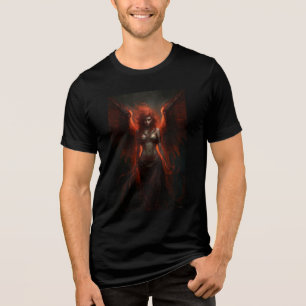 Dark Flame Angel Fantasy Art Print Tri-Blend Shirt