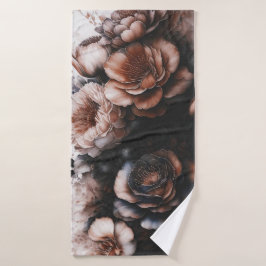 Dark Floral Badehandtuch