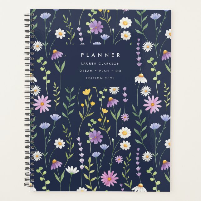 Dark Floral Botanical Garden Planner (Devant)