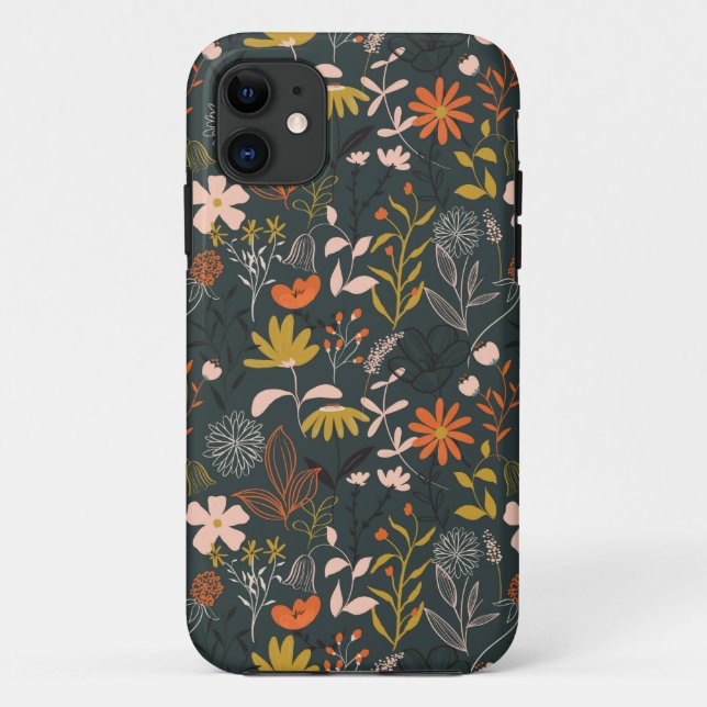 Dark Floral Case-Mate iPhone Hülle (Rückseite)