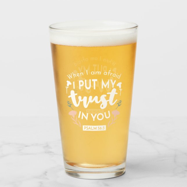 Dark Floral Christlich Art - Psalm 56:3 Glas (Vorne (Gefüllt))