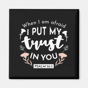 Dark Floral Christlich Art - Psalm 56:3 Magnet