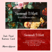 Dark Floral & Fruit Business Card Design
