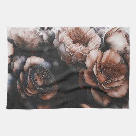 Dark Floral Geschirrtuch