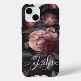 Dark Floral Monogram Case-Mate iPhone Hülle