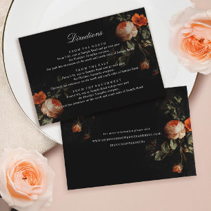 Dark Floral Rose Holländische Meister Hochzeitsric Begleitkarte
