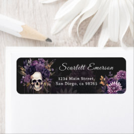 Dark Floral Skull Gothic-Brautparty-Adresse