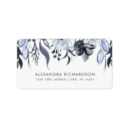 Dark Floral | Wasserfarbenhochzeit Adressaufkleber