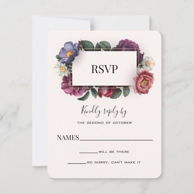 Dark Florals Antwortkarte (Vorderseite)