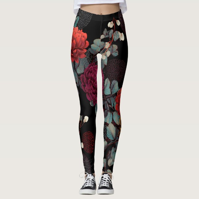 dark flower leggings (Vorderseite)