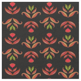 Dark Folk Art Floral Print gemütlich rustikale sch Stoff
