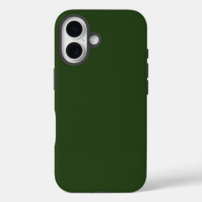 Dark Forest Green Tough iPhone 16 Fall Hülle (Rückseite)