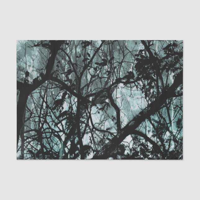 Dark Forest Landscape Illustration Seidenpapier (Vorderseite)