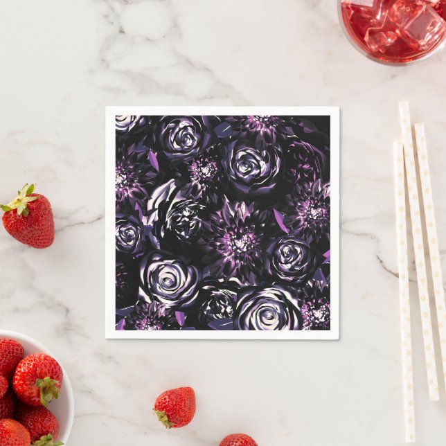 Dark Garden Bewitching Lila Blumen Party Serviette (Beispiel)
