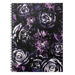 Dark Garden Bewitching Lila Glam Blume Notizblock