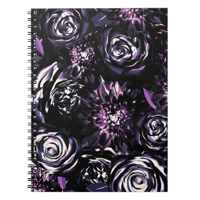 Dark Garden Bewitching Lila Glam Blume Notizblock (Vorderseite)