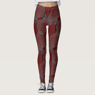 Dark Garnet Red 650000 & "Spider Web" Lace Leggings