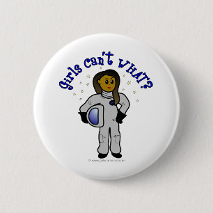 Dark Girl Astronaut Button
