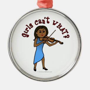 Dark Girl Violine Silbernes Ornament