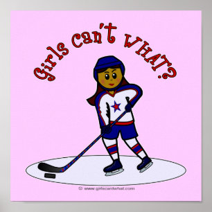 Dark Girls Hockey Player Poster